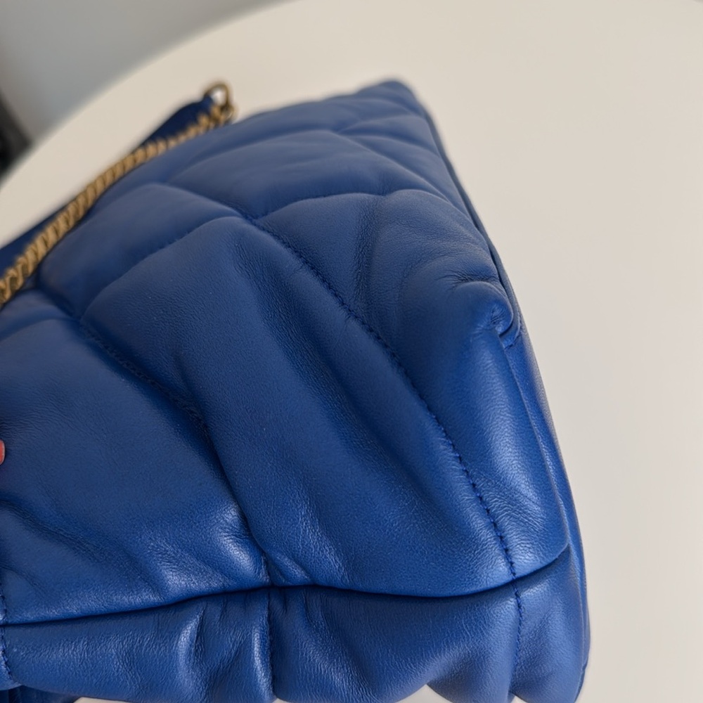 ❌SOLD❌Saint Laurent Blue Quilted LouLou Puffer Leather Shoulder Bag - Picture 11 of 17